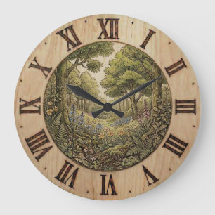 Horloge murale Forêt printanière – Décoration Natu