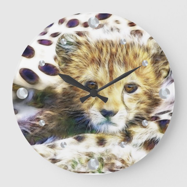 Horloge murale fractée de Cheetah Cub (Recto)