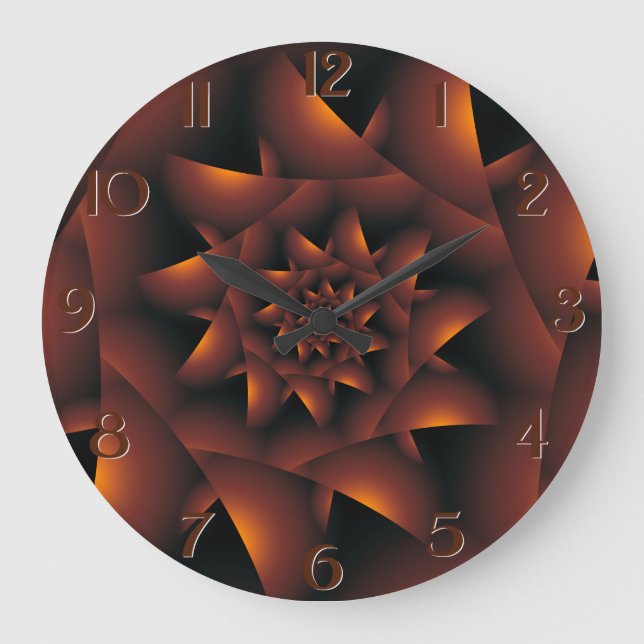 Horloge murale fractionnée orange brulée (Recto)