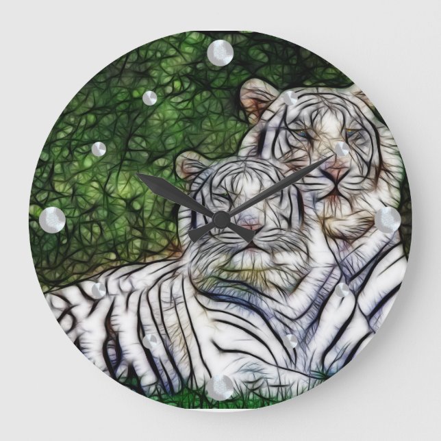 Horloge murale fragile des Tigres blancs (Recto)