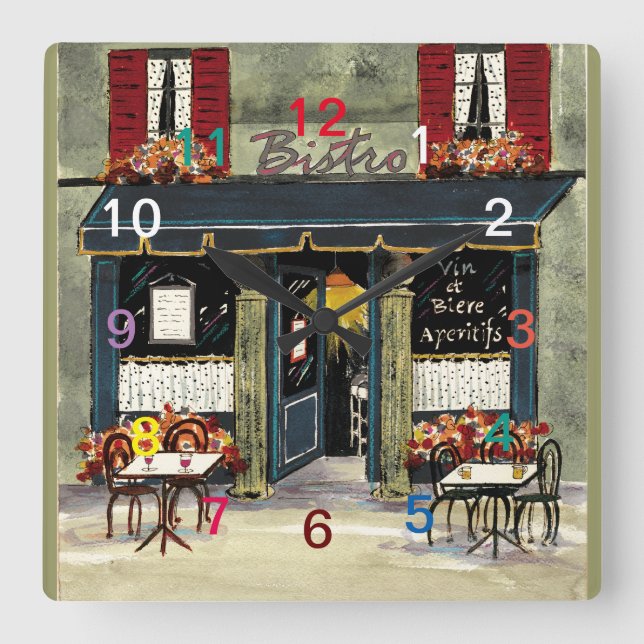 Horloge murale française d'acrylique de Bistros (Recto)
