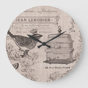 Horloge murale française vintage d'oiseau
