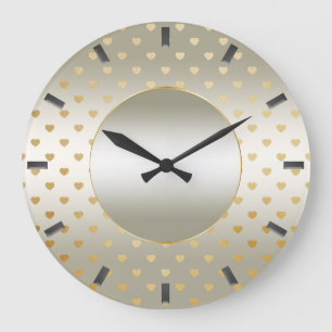 Horloge murale Gold Hearts