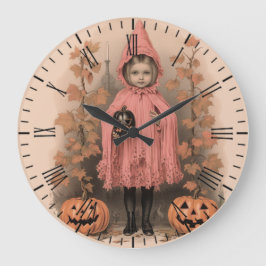 Horloge murale gothique Vintage de Halloween rose