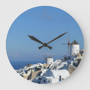 Horloge murale grecque d'île - Oia, Santorini