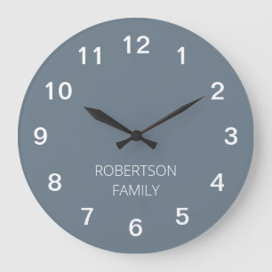 Horloge murale grise cool minimaliste personnalisé