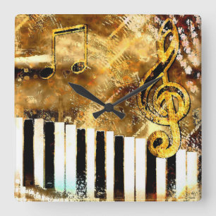 Horloge murale grunge musicale