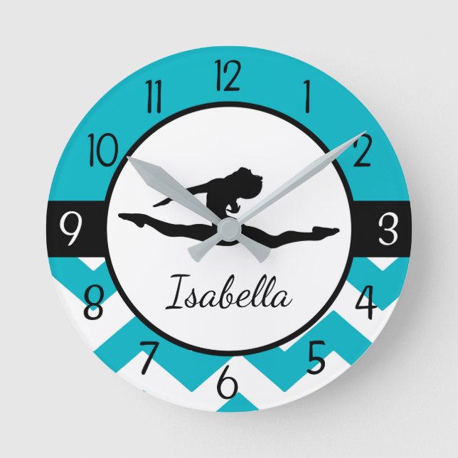 Horloge murale Gymnastique turquoise (Recto)