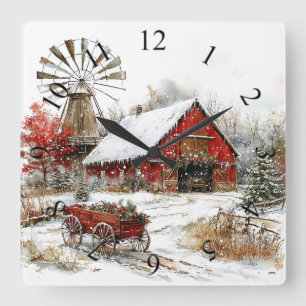 Horloge murale hiver Wonderland