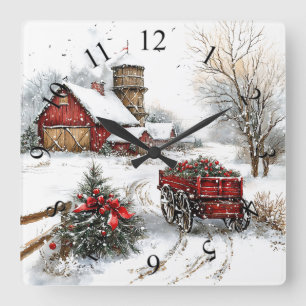 Horloge murale hiver Wonderland