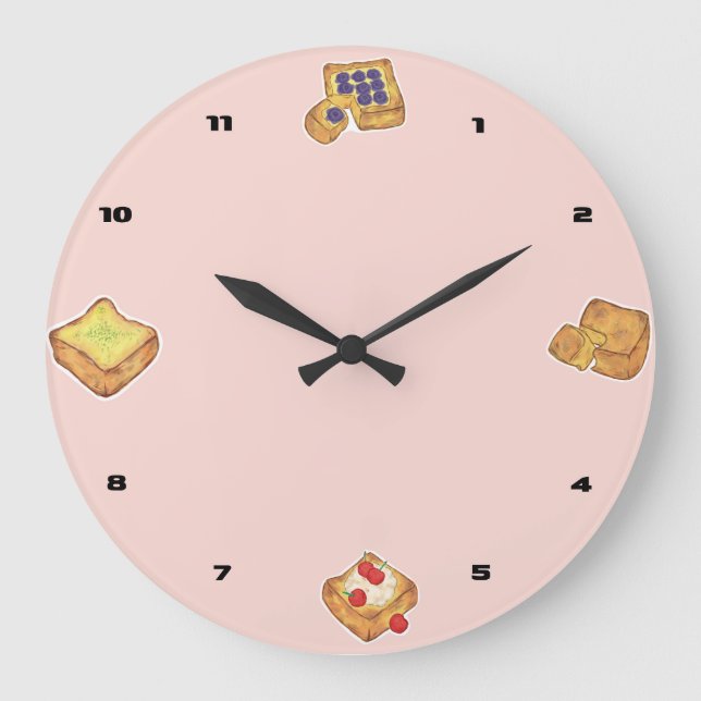 Horloge murale illustrant les aliments mignons (Recto)