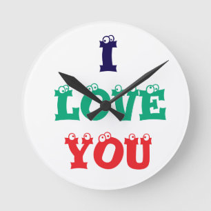 Horloge murale imprimée Je vous aime concevoir des