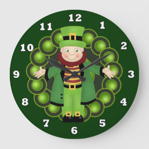 Horloge murale irlandaise de vacances de lutin