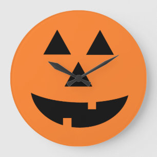 Horloge murale Jack-O-Lantern Citrouille orange Ha