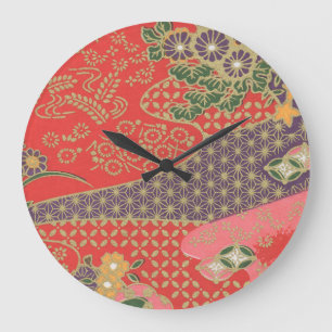 Horloge murale japonaise de motif de papier