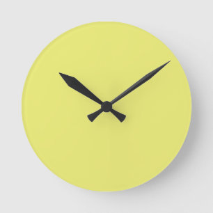 Horloge murale jaune citron vif uni