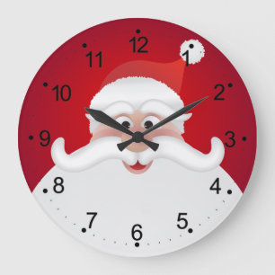 Horloge murale Jolly Père Noël Round (Grande)