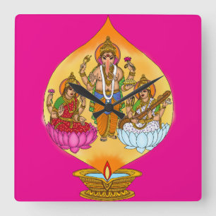 Horloge murale Lakshmi Ganesh