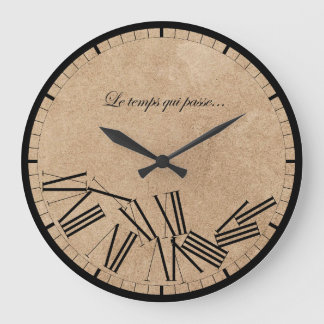 Horloge murale - Le temps qui passe...Effet papier
