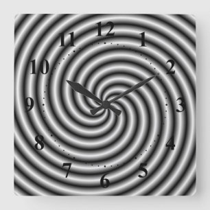Horloge murale Le tourbillon en noir et blanc