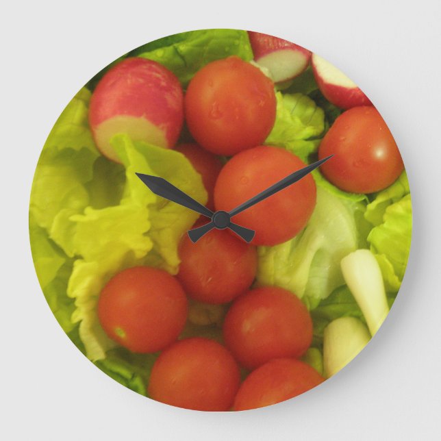 Horloge murale légumes en salade (Recto)