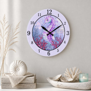 Horloge murale Licorne violette côtière
