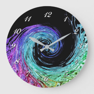 Horloge murale Liquide Rainbow Wave
