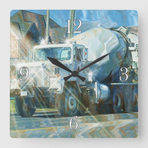 Horloge murale lourde de camion de ciment de