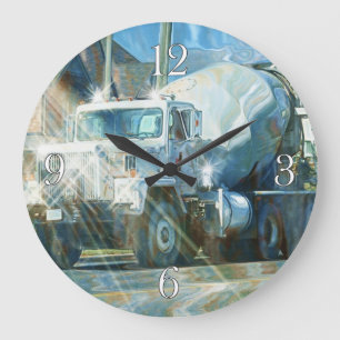 Horloge murale lourde de camion de ciment de