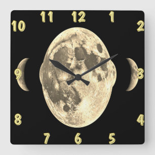 Horloge murale lunaire - OEuvre murale cosmique