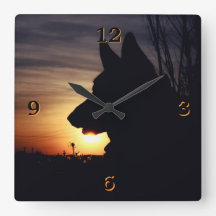 Horloge murale magnifique de silhouette de berger