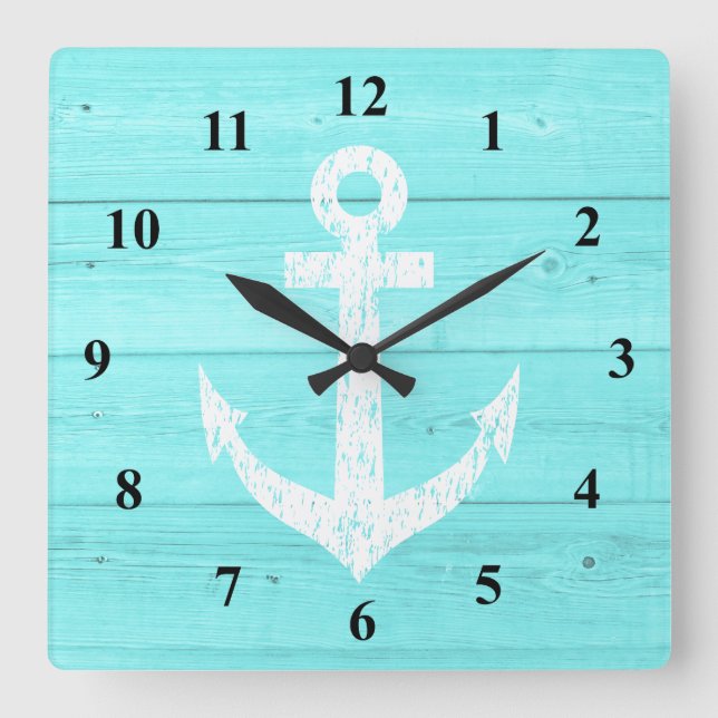 Horloge murale marine | ancre de navire et panneau (Recto)