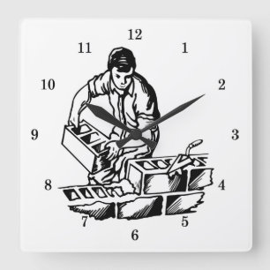 Horloge murale Mason/Couche de brique très Cool