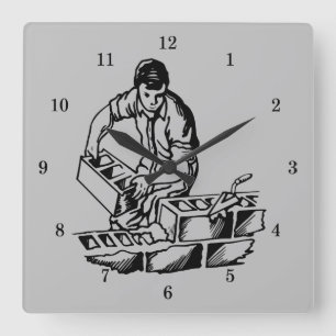 Horloge murale Mason/Couche de brique très Cool