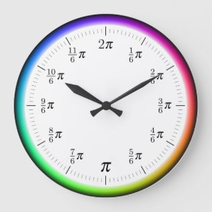 Horloge murale mathématique π avec cercle arc-en-c
