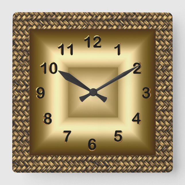 Horloge murale Métal Look Noir Bronze Or 2 (Recto)