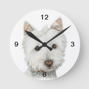 Horloge murale mignonne de chien de Westie