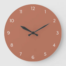 Horloge murale minimale - Terre chaude en terre cu