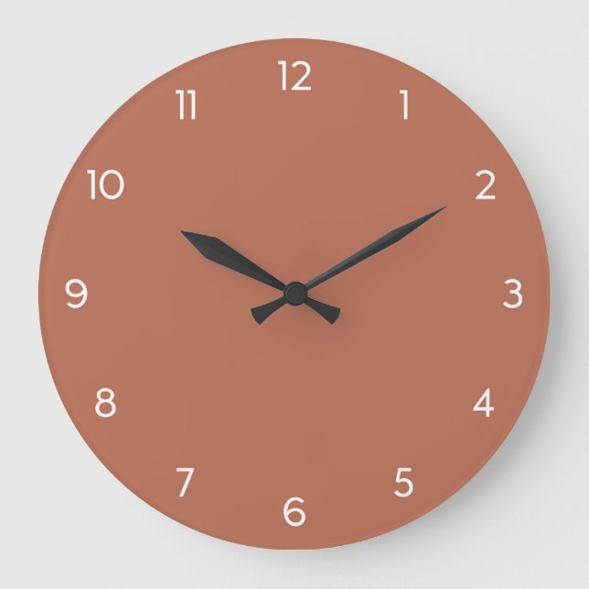 Horloge murale minimale - Terre chaude en terre cu (Recto)