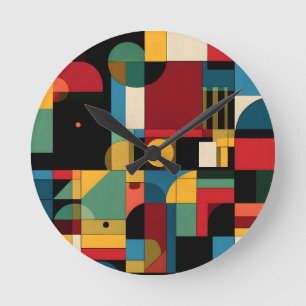 Horloge murale moderne abstraite à grille géométri