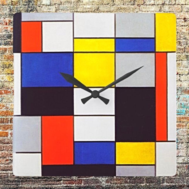 Horloge murale moderne avec la composition de Piet (Créateur téléchargé)