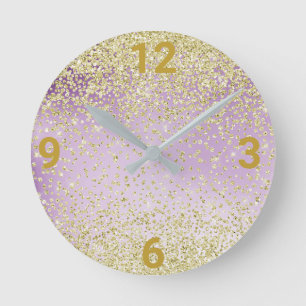 Horloge murale moderne Crystal Gold de Lilac