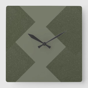 Horloge murale moderne Moss Green Zigzag
