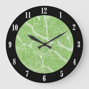 Horloge murale moderne noire et imprimée en marbre
