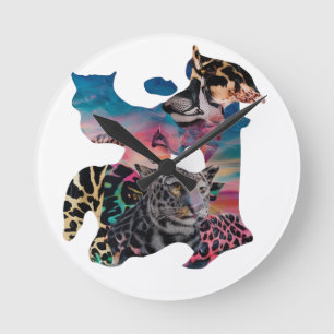 Horloge murale moderne - Poster de animal écolo et