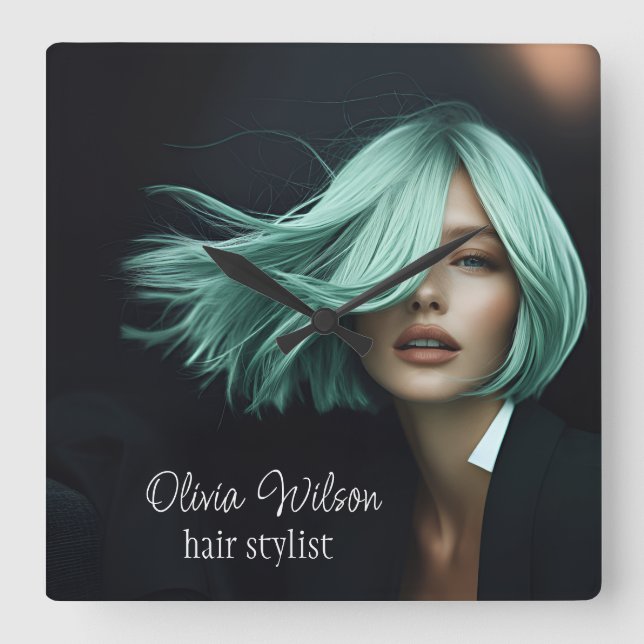 Horloge murale moderne pour cheveux Salons coiffeu (Recto)