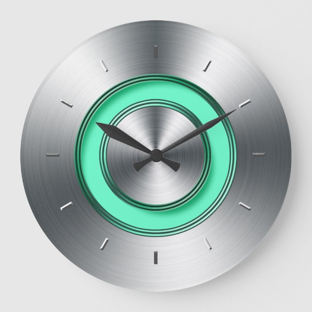 Horloge Murale Moderne Pour Cuisine Faux Metal (Recto)