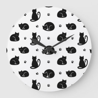 Horloge murale motif chats en carrelage – Pour les