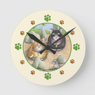 Horloge murale (moyenne) ronde méditante de zen d