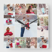 Horloge murale multi-photo tendance